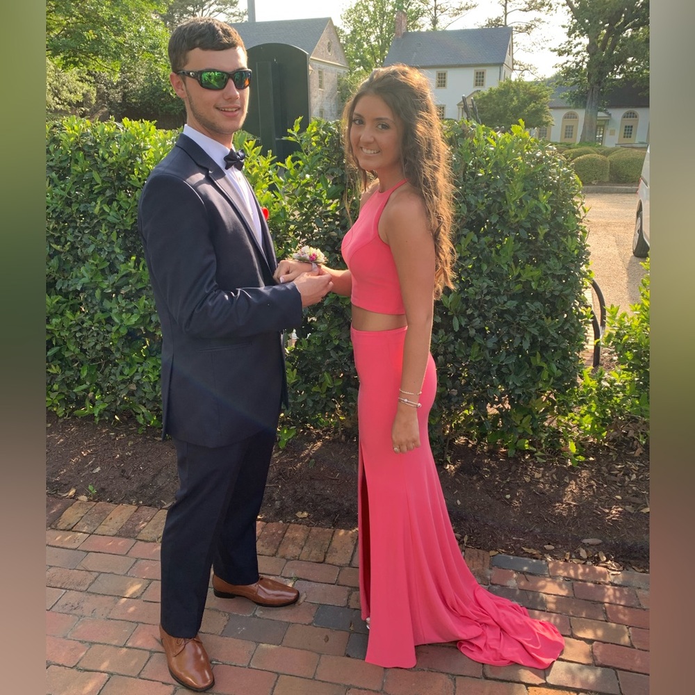 Elegant Pink Two-Piece Gown